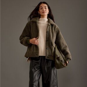 Anthropologie Sanctuary Mely Sherpa Jacket in Moss size XL Brand New with tags